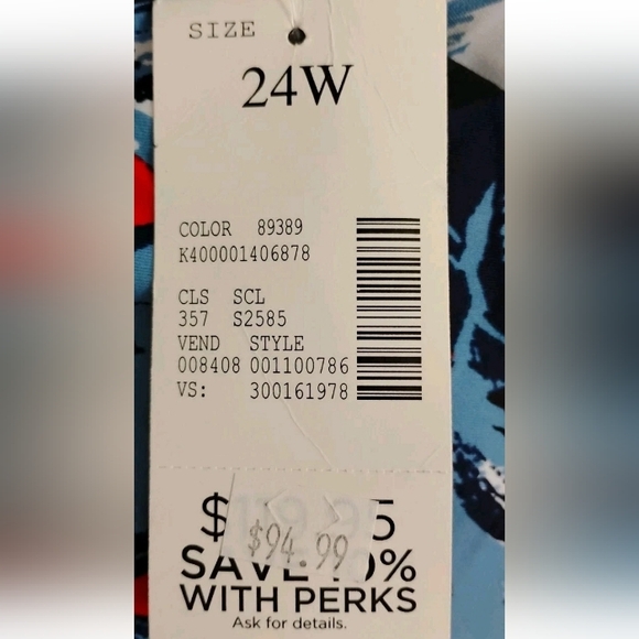 Catherine's Swimdress Tropical Pattern Tiered Women's Plus Size 24W New w/Tags - Picture 3 of 4